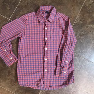 GAP Boys Button Up - Blue & Orange Checker